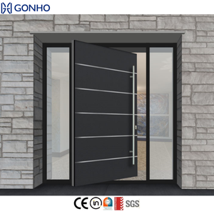 WANJIA Modern Waterproof Swing Aluminium Exterior Pivot Doors Front Entry Glass Door
