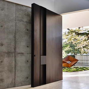 High Security Exterior Main Entrance Doors Customized Made Wooden & Aluminum Pivot