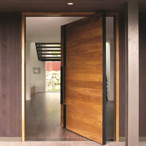Cbmmart Large Exterior Entrance Wooden Pivot Doors With Sidelight Glass