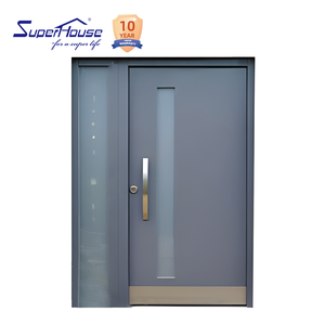 Luxury Aluminum Hurricane Impact Front Entry Door NOA FPA AAMA NFRC Certified High Wind Resistant Villa Exterior Hinged Door