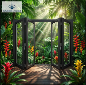 Customized Large Size Soundproof Impact Resistant Aluminum Folding Door