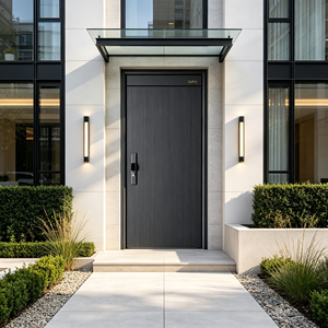 Fire Rated Residential Main Entrance Door Solid Inner Filling Anti Intrusion Metal Door for Commercial Housing Supply