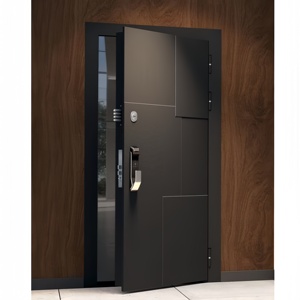 ZEKIN Customized Size Security Entrance Doors Exterior Residential Entry Doors Thermal Insulation Anti-Theft Front Pivot Doors