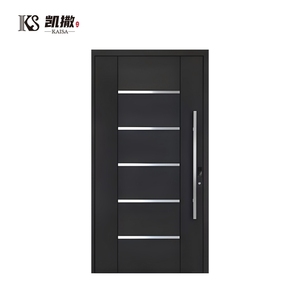 Modern Swing Opening Customized Size Front Entry Doors Aluminum Alloy Iron Exterior Security Doors