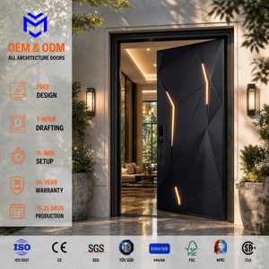 External Bulletproof Hurricane Impact Aluminum Security Pivot Doors