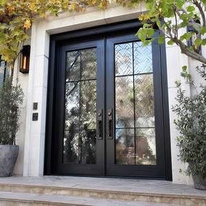 Luxury Main Entrance Frosted Glass Exterior Double Door