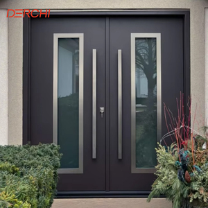 DERCHI Modern Design Security Aluminum Entry Door Exterior Security Steel Doors