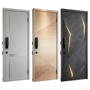 Modern Aluminum Security Door Residential Front Entrance Strong Outdoor Protection