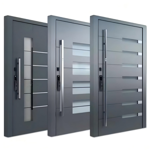Luxury American Design External Pivot Entrance Door Steel Front Door Double Aluminum Anti-Theft Door For Residential