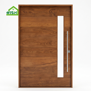 Modern House Entrance Large Solid Wood Insert Glass Pivot Door